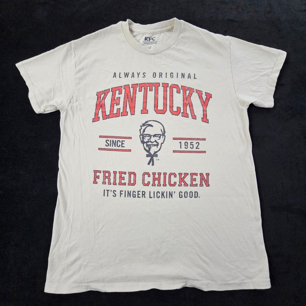 Kentucky Fried Chicken Beige Short Sleeve Cotton‎ T-Shirt Men's M